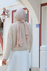 Gold Düğme Detaylı Peluş Ceket  Krem