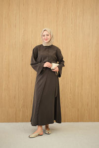 Gold Kemer Detay Gömlekli Takım Koyu Kahve