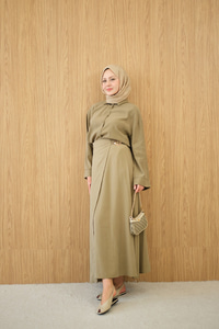 Gold Kemer Detay Gömlekli Takım Küf Yeşil