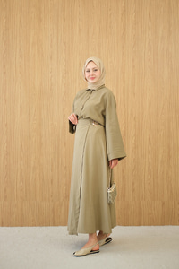 Gold Kemer Detay Gömlekli Takım Küf Yeşil