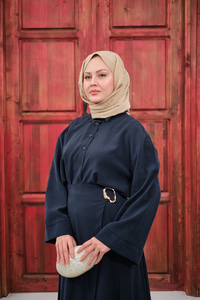 Gold Kemer Detay Gömlekli Takım Lacivert