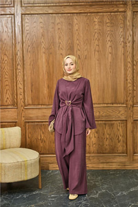 Gold Kemer Detay Takım Bordo