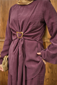 Gold Kemer Detay Takım Bordo