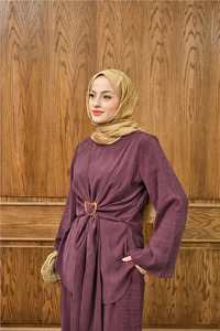 Gold Kemer Detay Takım Bordo