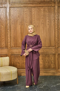 Gold Kemer Detay Takım Bordo