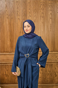 Gold Kemer Detay Takım Lacivert