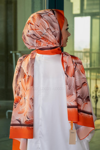 Uygun Fiyatlı GOLGE DESEN SAL TURUNCU | Loccomoda.com 