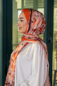 Uygun Fiyatlı GOLGE DESEN SAL TURUNCU | Loccomoda.com 