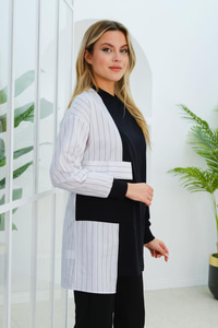 Gömlek Detay Cepli Tunik Siyah