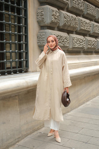 Gömlek Detay Elbise Taş