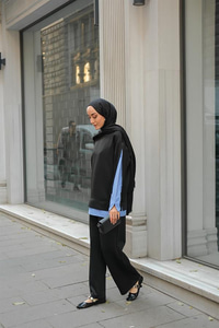 Gömlek Detay İkili Takım Siyah