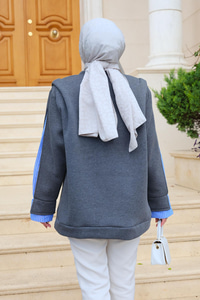 Gömlek Detay Sweat  Antrasit