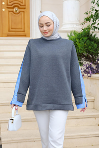 Gömlek Detay Sweat  Antrasit