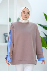 Gömlek Detay Sweat  Gül Kurusu