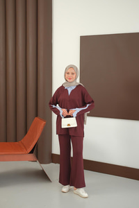 Gömlek Detay Takım Bordo