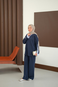 Gömlek Detay Takım Lacivert