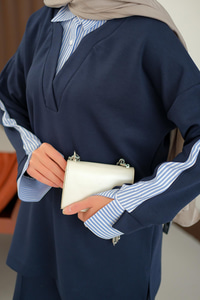 Gömlek Detay Takım Lacivert