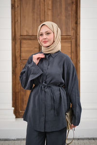 Gömlek Ve Bel Lastikli Bel Bağlamalı Takım Antrasit