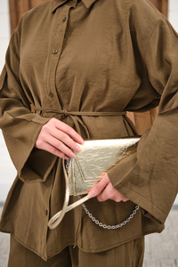 Gömlek Ve Bel Lastikli Bel Bağlamalı Takım Yağ Yeşil