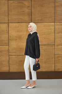 Gömlek Yaka Düğmeli Cep Detay Astarsız Oversize Tencele Panço Trenç Lacivert