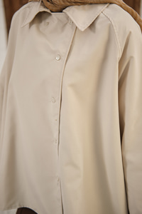 Gömlek Yaka Düğmeli İnce Kısa Trenç Taş