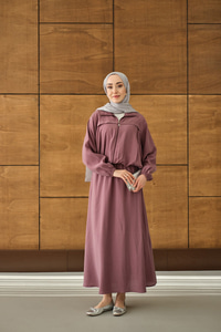 Gömlek Yaka Fermuarlı Etekli Takım Gül Kurusu