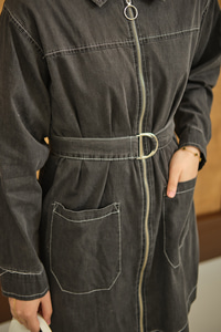 Gömlek Yaka Fermuarlı Takım Antrasit