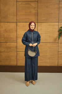 Gömlek Yaka Fermuarlı Takım Lacivert