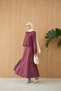 Gömlek Yaka Gümüş Düğme Detay Takım Bordo