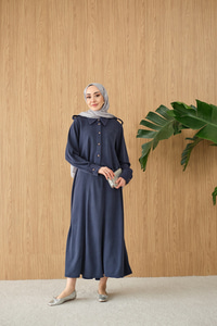 Gömlek Yaka Gümüş Düğme Detay Takım Lacivert