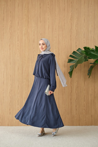 Gömlek Yaka Gümüş Düğme Detay Takım Lacivert