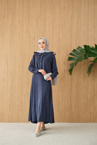 Gömlek Yaka Gümüş Düğme Detay Takım Lacivert