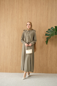 Gömlek Yaka Gümüş Düğme Detay Takım Yeşil