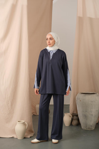 Gömlek Yaka İkili Takım Antrasit