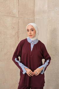 Gömlek Yaka İkili Takım Bordo