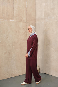 Gömlek Yaka İkili Takım Bordo