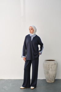 Gömlek Yaka İkili Takım Lacivert