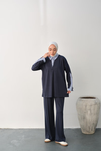 Gömlek Yaka İkili Takım Lacivert