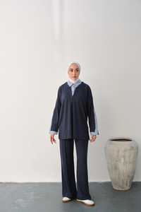 Gömlek Yaka İkili Takım Lacivert