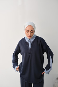 Gömlek Yaka İkili Takım Lacivert