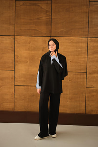 Gömlek Yaka İkili Takım Siyah