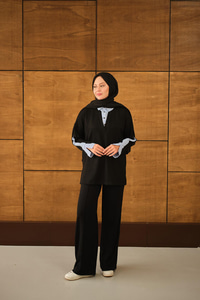 Gömlek Yaka İkili Takım Siyah