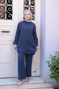 Gömlekli İkili Takım Lacivert