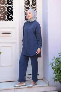 Gömlekli İkili Takım Lacivert