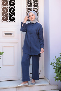 Gömlekli İkili Takım Lacivert