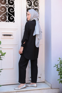 Gömlekli İkili Takım Siyah