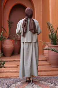 Gömlekli Tencele Elbise Küf Yeşil