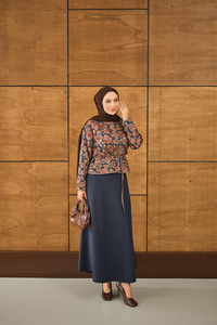 Gül Desen Ceket Kiremit