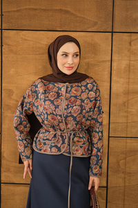 Gül Desen Ceket Kiremit