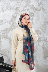 Gül Desen Şal Bordo